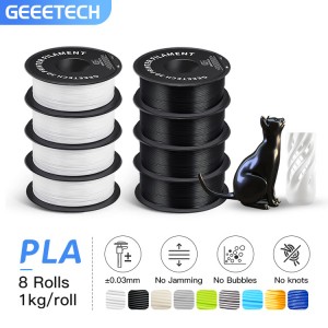 Geeetech PLA Black+White, 4 Rolls Black + 4 Rolls White, 1.75mm 1kg per roll