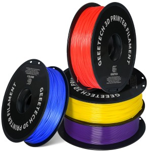 Geeetech PLA Red + Yellow + Blue + Purple,1.75mm 1kg Per Roll